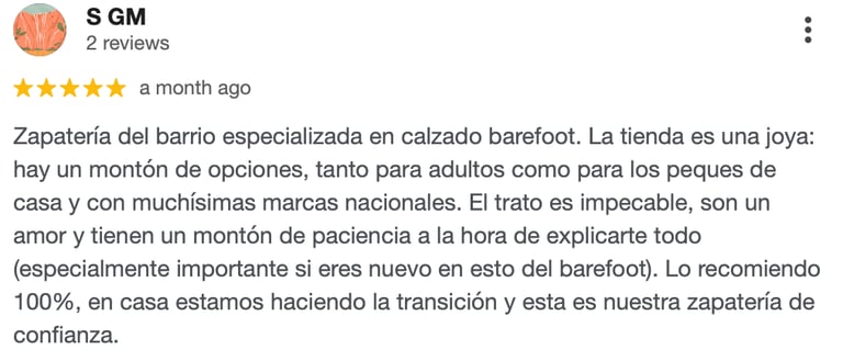 Zapatería especializada en barefoot para hombre, mujer y niños