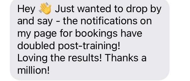a text message from a customer who is asking her to drop in the mail