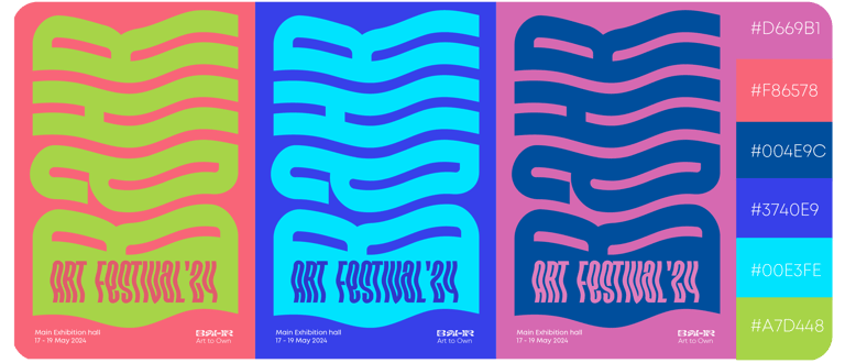 Bahr - Art to Own - Logo Art Festival und Farbauswahl mit Codes