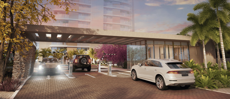 Portaria autônoma de entrada e saída do condomínio Lake Etre