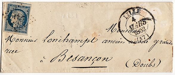 Losange Petits Chiffres 1727 et type 13.