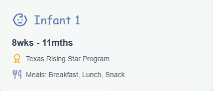 Infant 1 curriculum