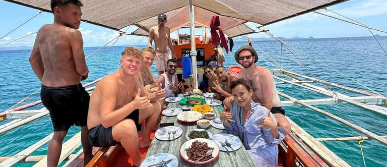 All-inclusive El Nido to Coron adventure – camping, snorkeling, and local meals fresh catch seafood