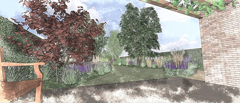 3D impressie Kloosterveld achtertuin