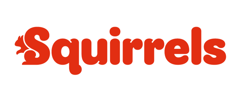The Squirrels logo, red lettering on a white background.