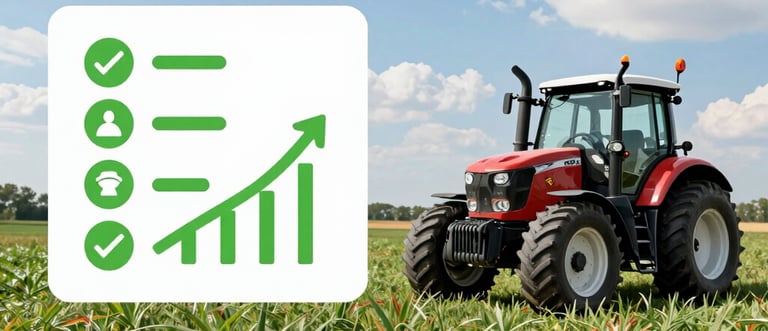 an aerial view of a large field of crops