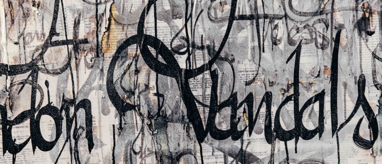 East London Vandals — Kende calligraffiti blackletter writing urban wall texture