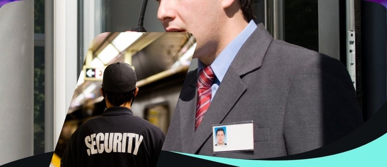 a man in a suit and tie is standing in front of a storefront door