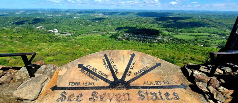 Lookout Mtn, GA - Rock City's 7 States viewpoint from the top of the mountain