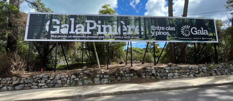 CARTEL DE 14 MTS HECHO CON CAÑOS DE HIERRO