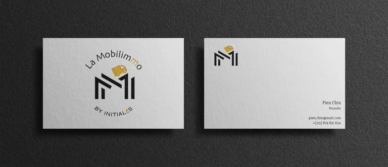 Logo Mobilimmo sur cartes de visites format classique