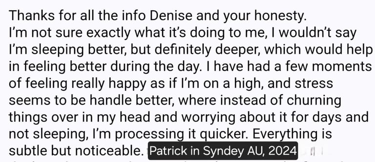 Testimonial feeling happier lowered stress