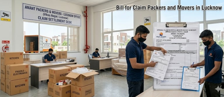 Bill for Claim Packers and Movers in Aliganj Lucknow