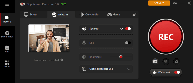 iTop Screen Recorder recording with webcam?