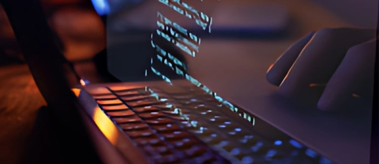 a person typing on a laptop computer screen