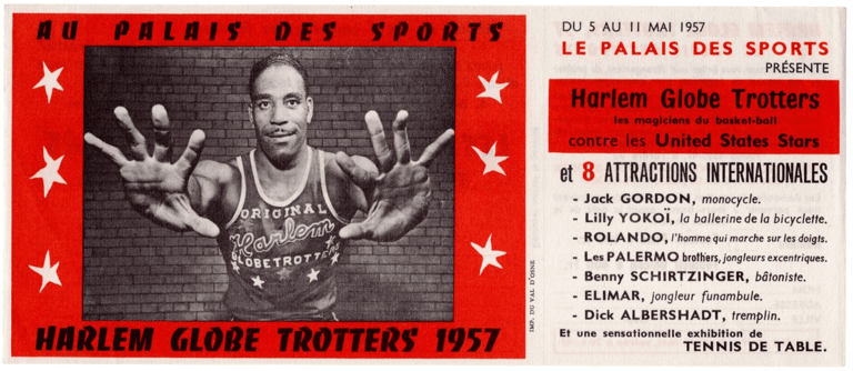 1957 Harlem Globetrotters European World Tour Paris Le Palais Des Sports