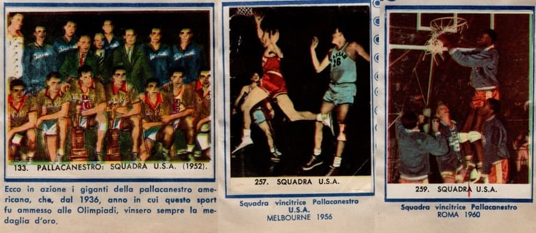1960 Filalbo Pallacanestro Figurina Basketball Cards from the Album Delle Olimpiadi