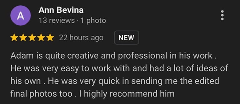 A testimonial for a cairns portrait photographer