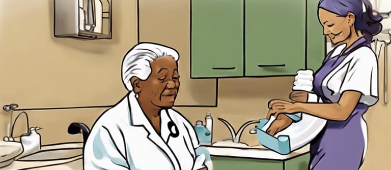 a nurse in a wheelchair is taking care of a patient