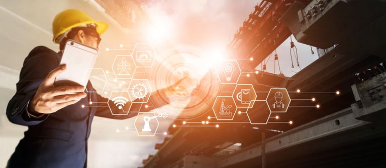 personne du btp utilisant le digital