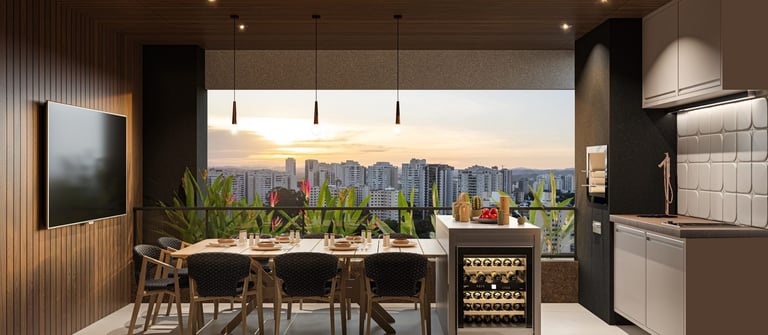Varanda gourmet 112m²