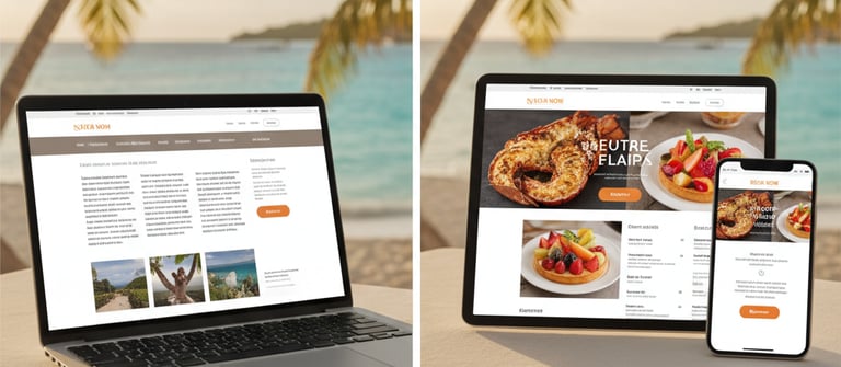 Avant/après : site brochure vs site orienté conversion pour restaurant à Saint‑Martin/St‑Barth