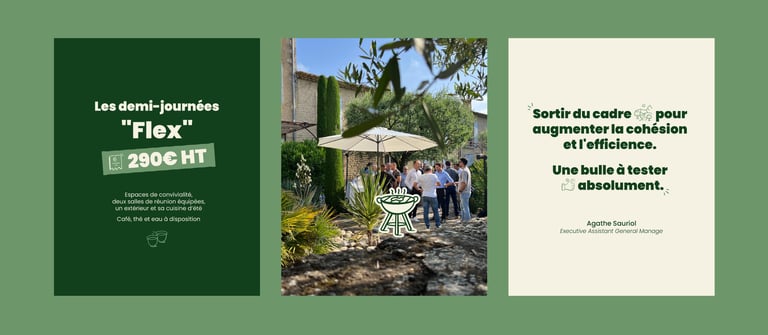 Visuels pour les réseaux sociaux de maison dragonette par Tuuk studio