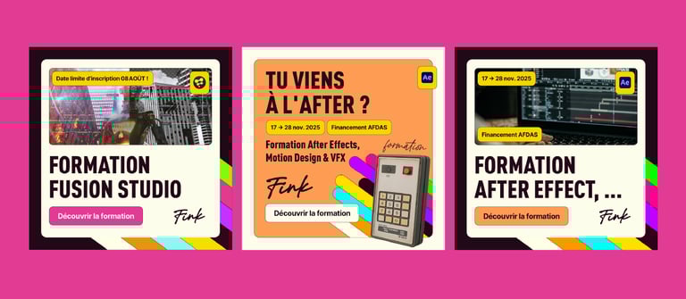 Visuels pour les réseaux sociaux de Fink par Tuuk studio