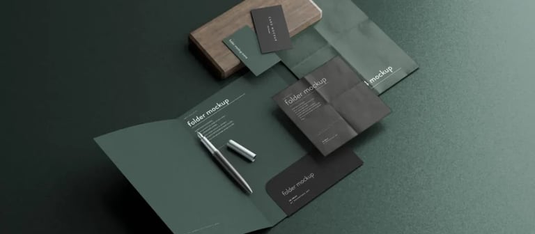 Custom printed presentation folder and accesories for conferences