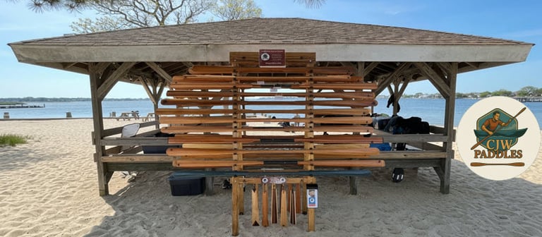 greenland paddles at the beach