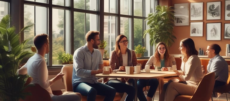 A hospital waiting area with multiple rows of brightly colored plastic chairs, including green, orange, red, and blue. The room has large windows allowing natural light to enter, and there is a reception or information desk to the right. Signage in the background indicates it's a children's hospital.