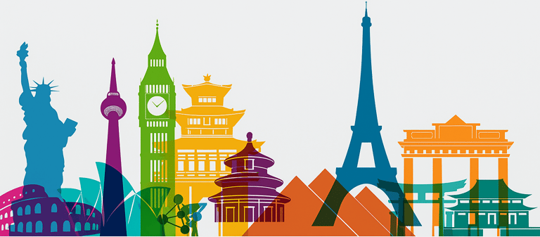 illustrative image 3 showing landmarks of countries where we serve