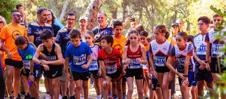 Kids in trail running in Sierra Blanca Rangers