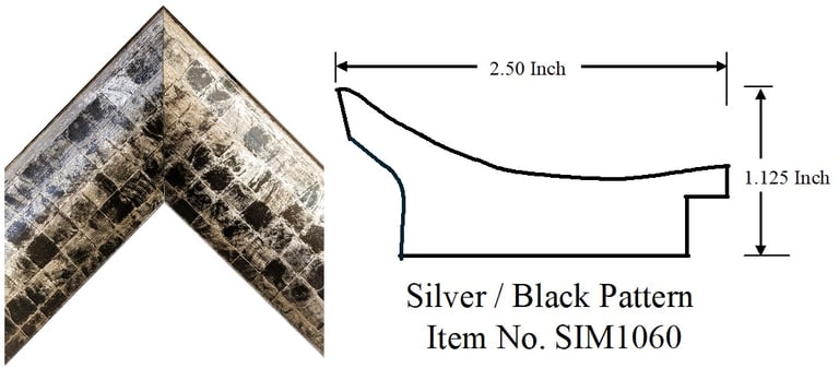 Silver / Black Picture Frame Pattern  Item No. SIM1060