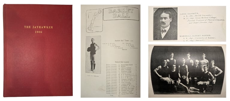 1st Phog Allen Appearance Rare Yearbook Rookie Season Naismith Basketball