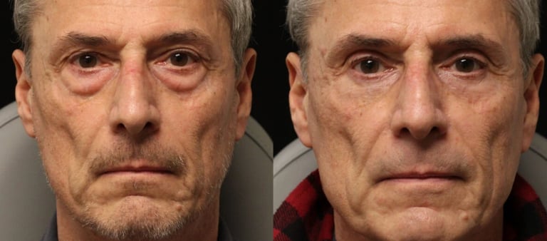 Vorher-Nachher-Fotos einer Augenlidoperation in Antalya.