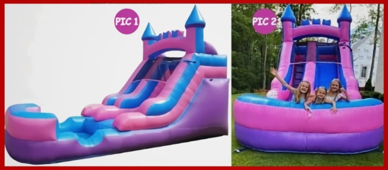 PINK/PURPLE SINGLE SLIDE DRY OR WET WITH POOL. Bookings 832-216-8423