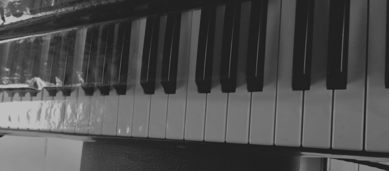 Primer plano de teclado: Melancolía y ritmo en fotografía B/N.