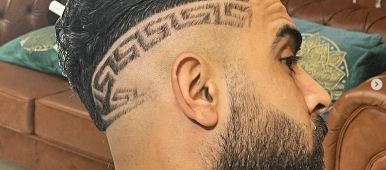 Aufwendiger Haarschnitt mit rasiertem Muster