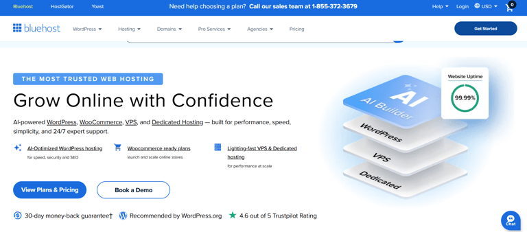 bluehost web hosting software review