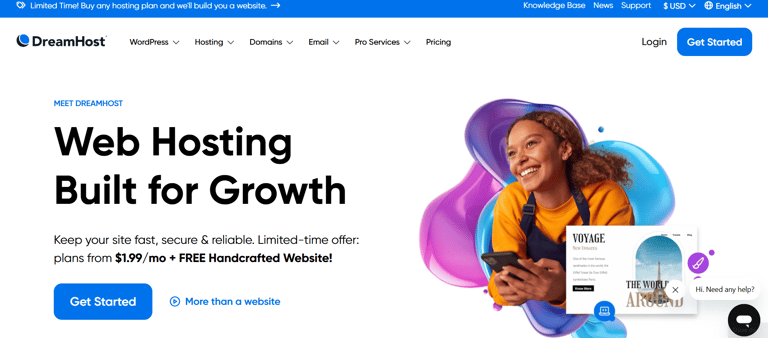 dreamhost web hosting software review