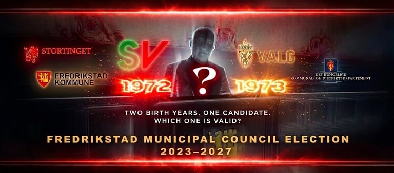 Fredrikstad kommunestyre, Fredrikstad SV - Kommunal og distriktsdepartementet, Salah Hassan Al Saadi, Riksvalgstyret, Norway 