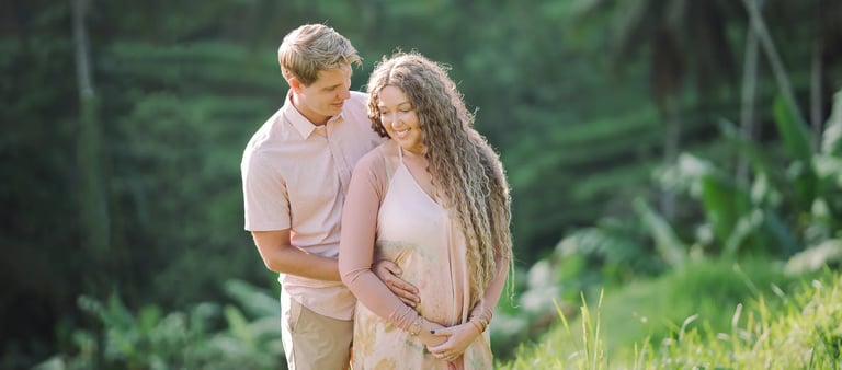 Natural couple portrait during a family photography session in Tegalalang Bali