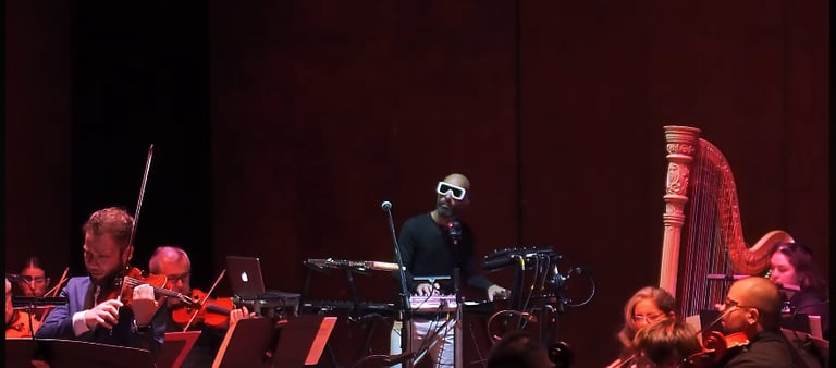 David De Mata playing electronics in 4 Seasons Recomposed