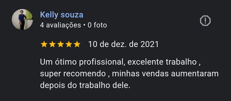 depoimento 5 estrelas