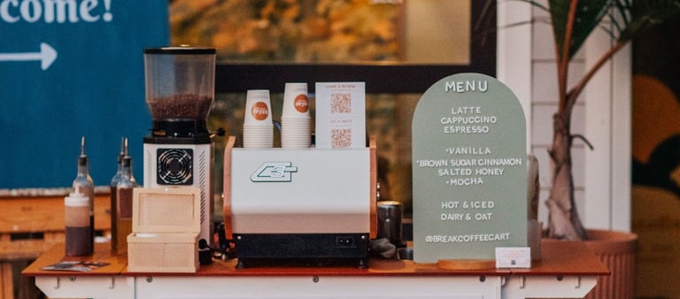 Break Coffee Carts set up.