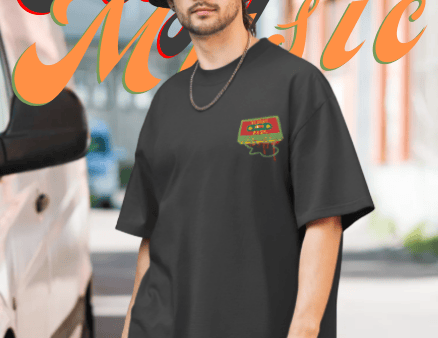 A man wearing reggae music cassette T-shirt  inspired by Bob Marley