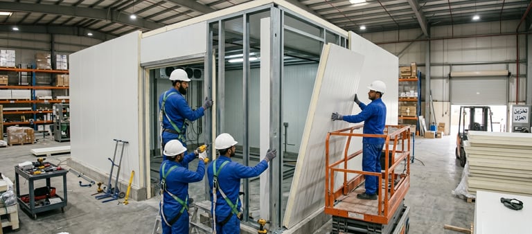 Installation and maintenance of commercial cooling and freezing rooms in Saudi Arabia