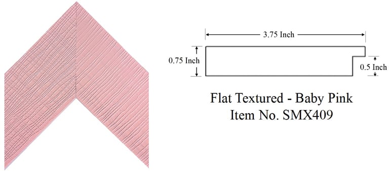 Flat Textured - Baby Pink Picture Frame Item No. SMX409