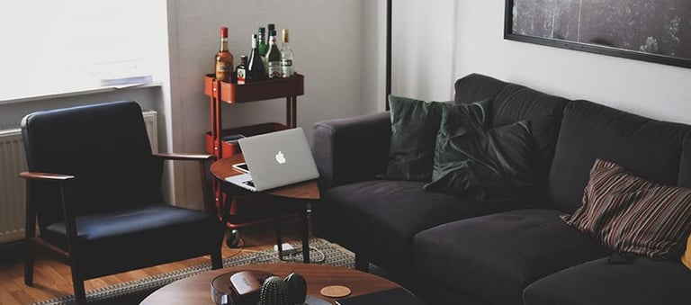 Bright living room with modern inventory